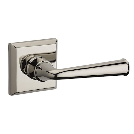 BALDWIN Federal Lever Non Handed Privacy with Traditional Square Rose, Polished Nickel PV.FED.R.TSR.141